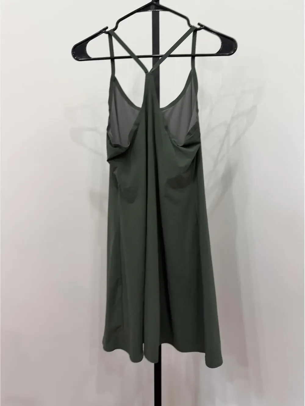Outdoor Voices Dark Green Athletic Tank Dress with Built-In Lined Support - Picture 9 of 11